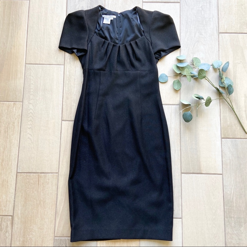 NWT Maggy London Shimmer Midi Dress w/Tulip Sleeve